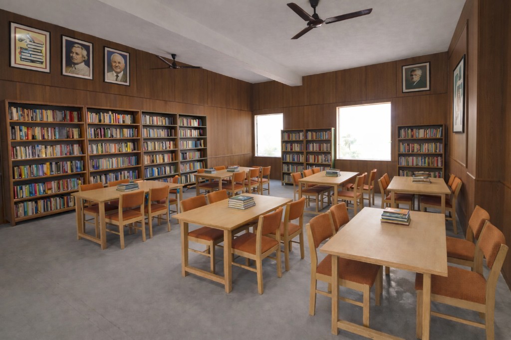 Students in the library
